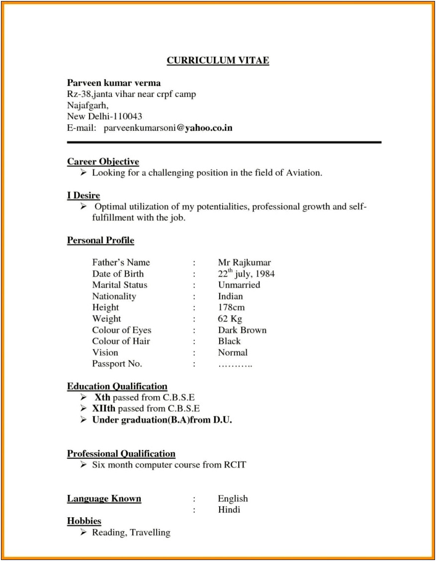 Ca Articleship Resume In Word Download
