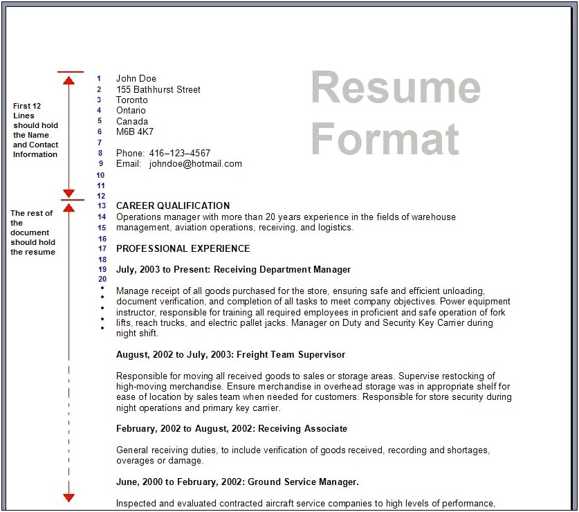 Canadian Style Resume And Cover Letter