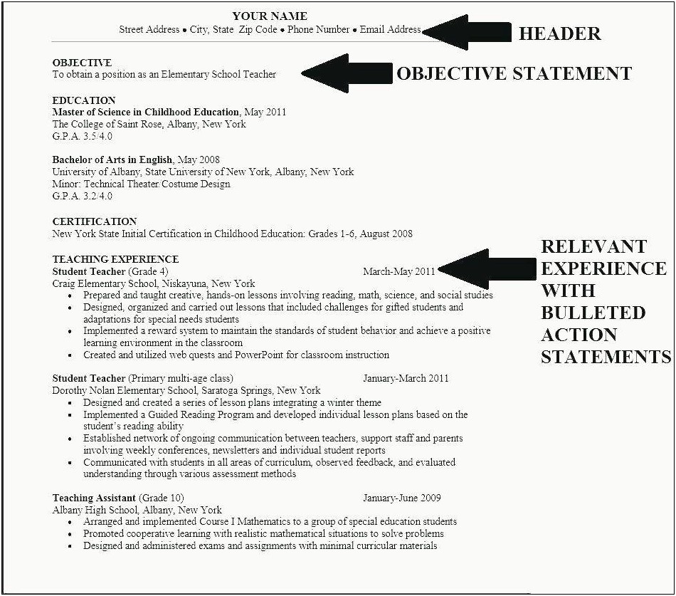 Career Objective Examples For Resume For Experienced