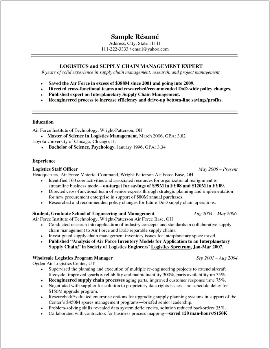 Career Objective Examples For Resumes Management
