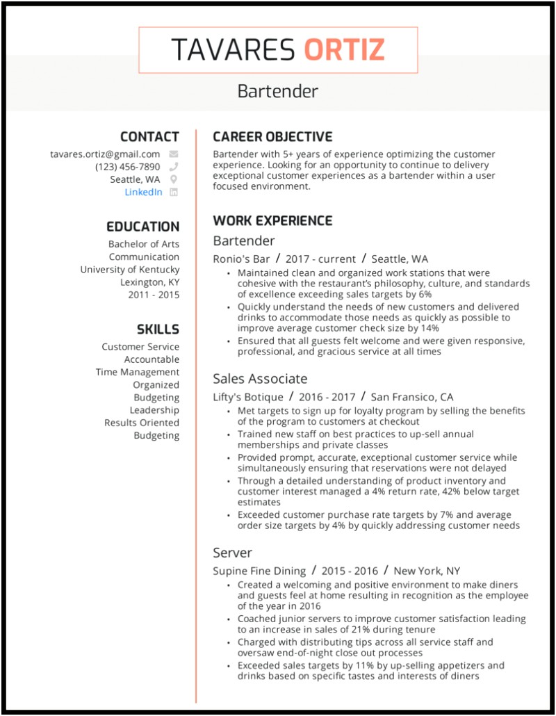 Career Objective For Customer Service Resume