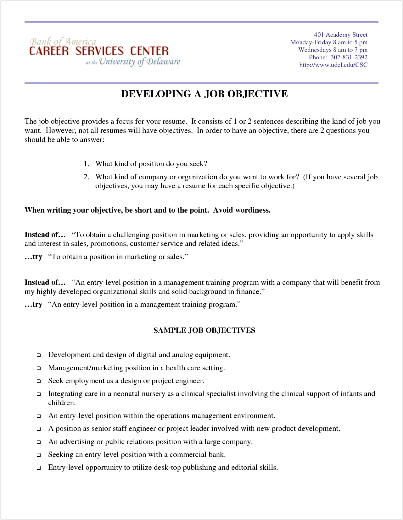 Career Objective For Digital Marketing Resume