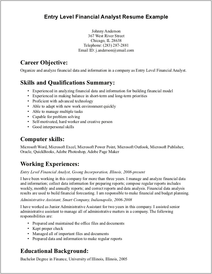 Career Objective For General Manager Resume
