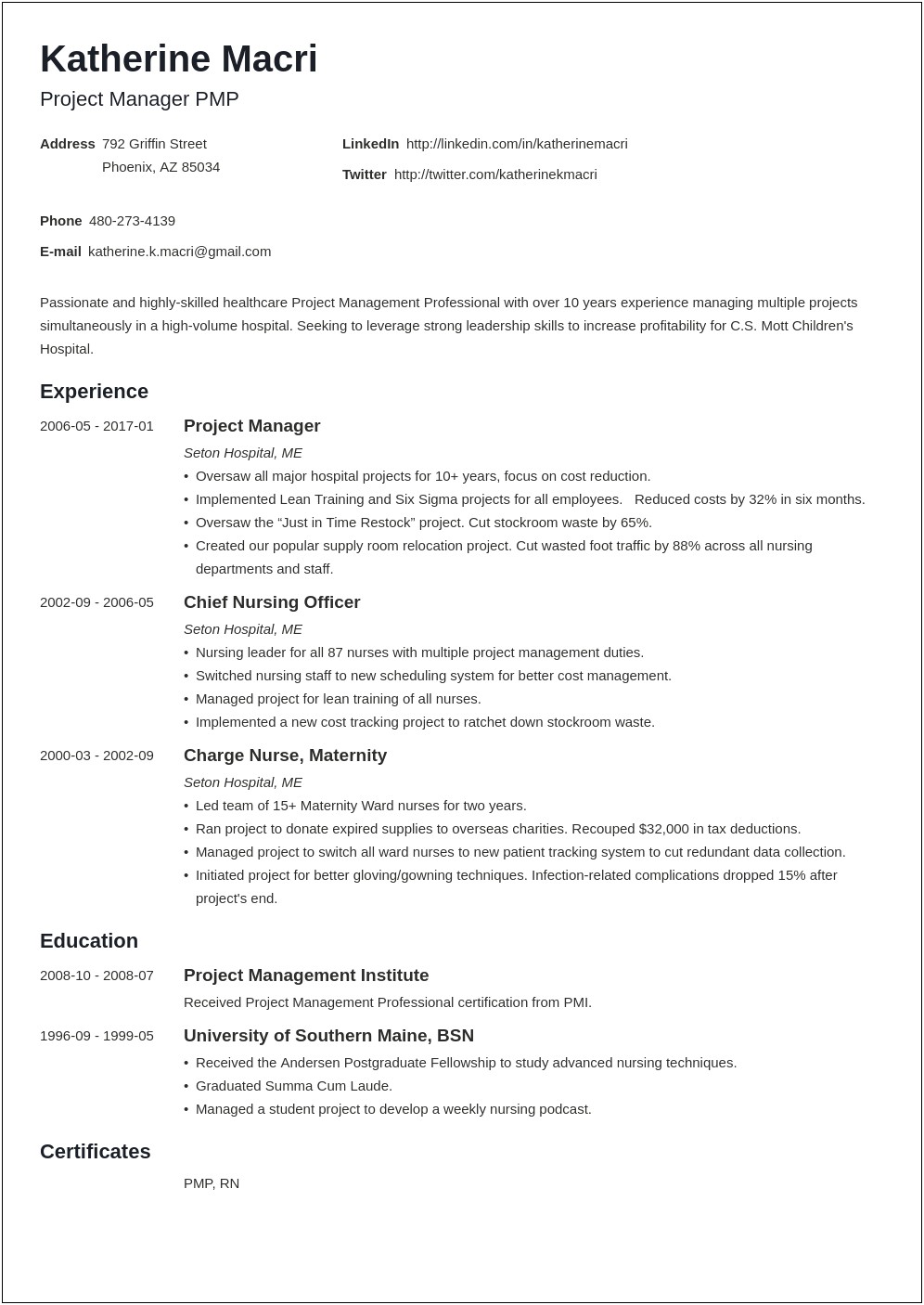 Career Objective For Project Manager Resume