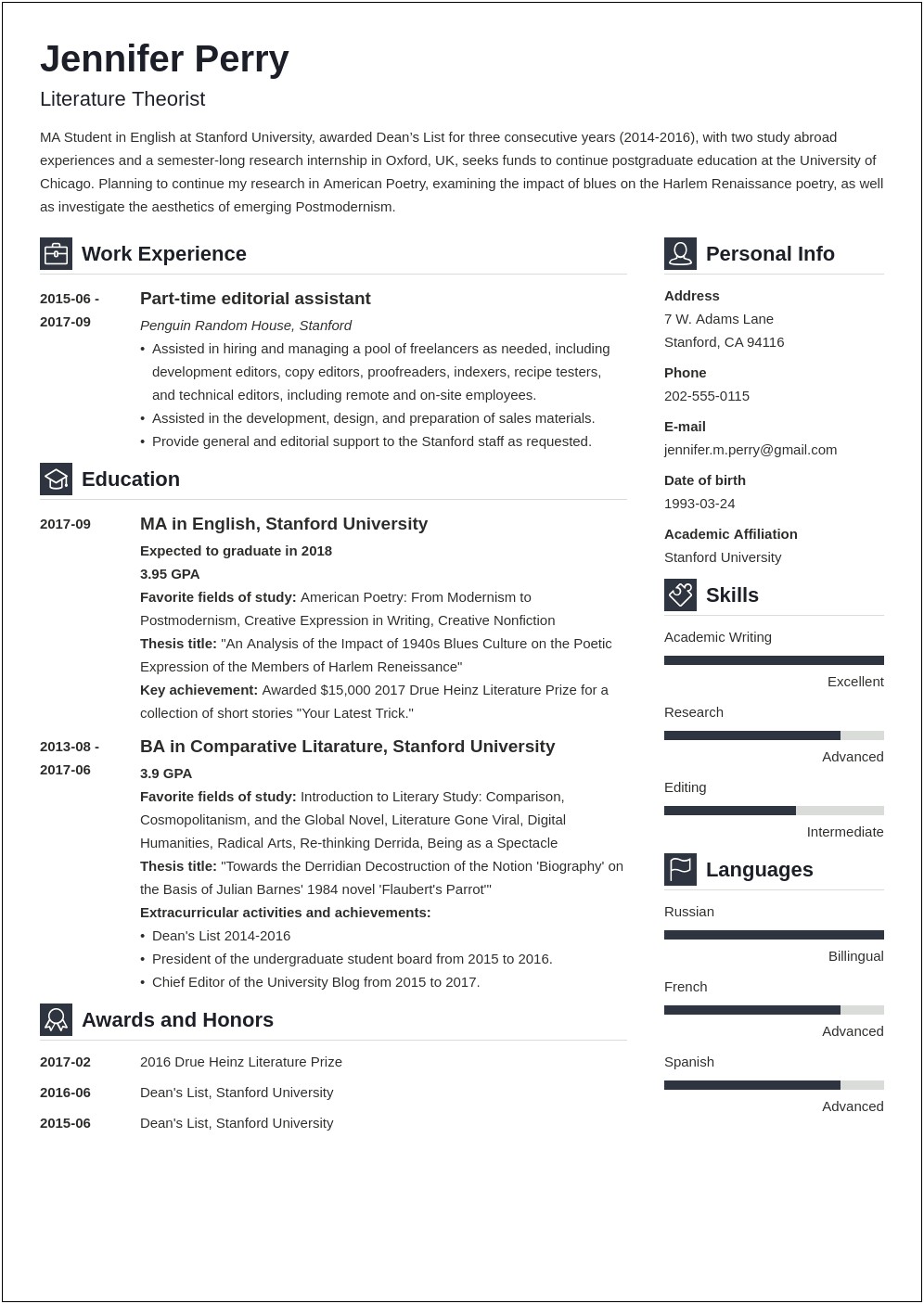 Career Objective For Study Abroad Resume