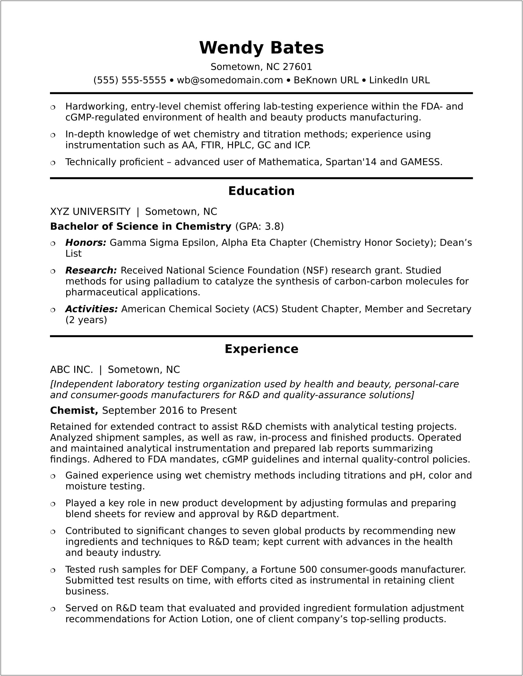 Career Summary Resume Environmental Scientist Mid Level