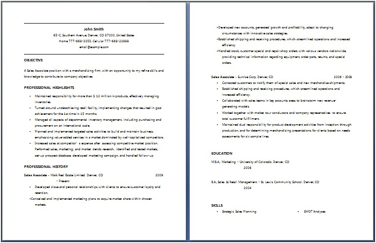 Cell Phone Sales Rep Resume Sample