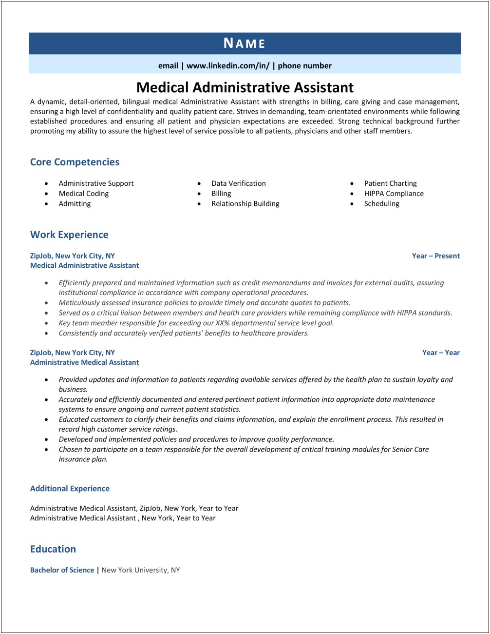 Certified Medical Administrative Assistant Resume Objective Sample