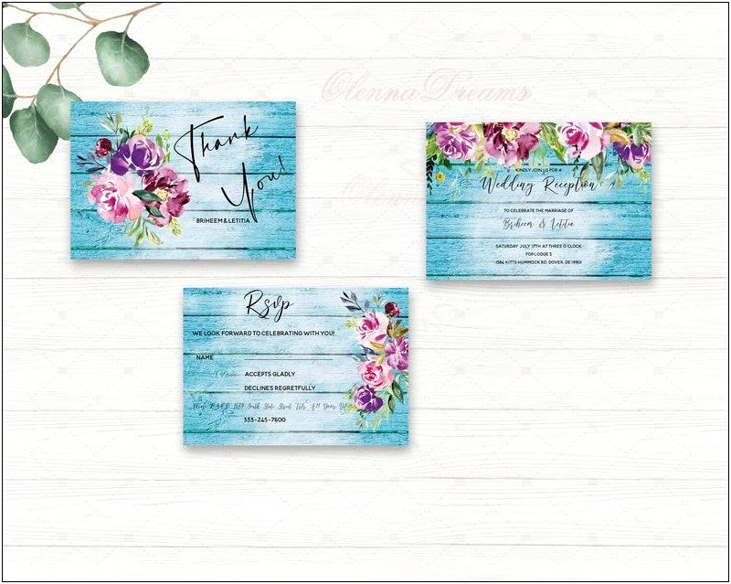 Cheap Purple And Turquoise Wedding Invitations