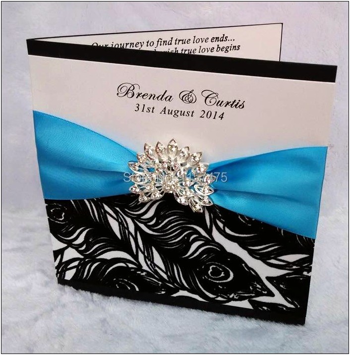 Cheap Turquoise And Black Wedding Invitations