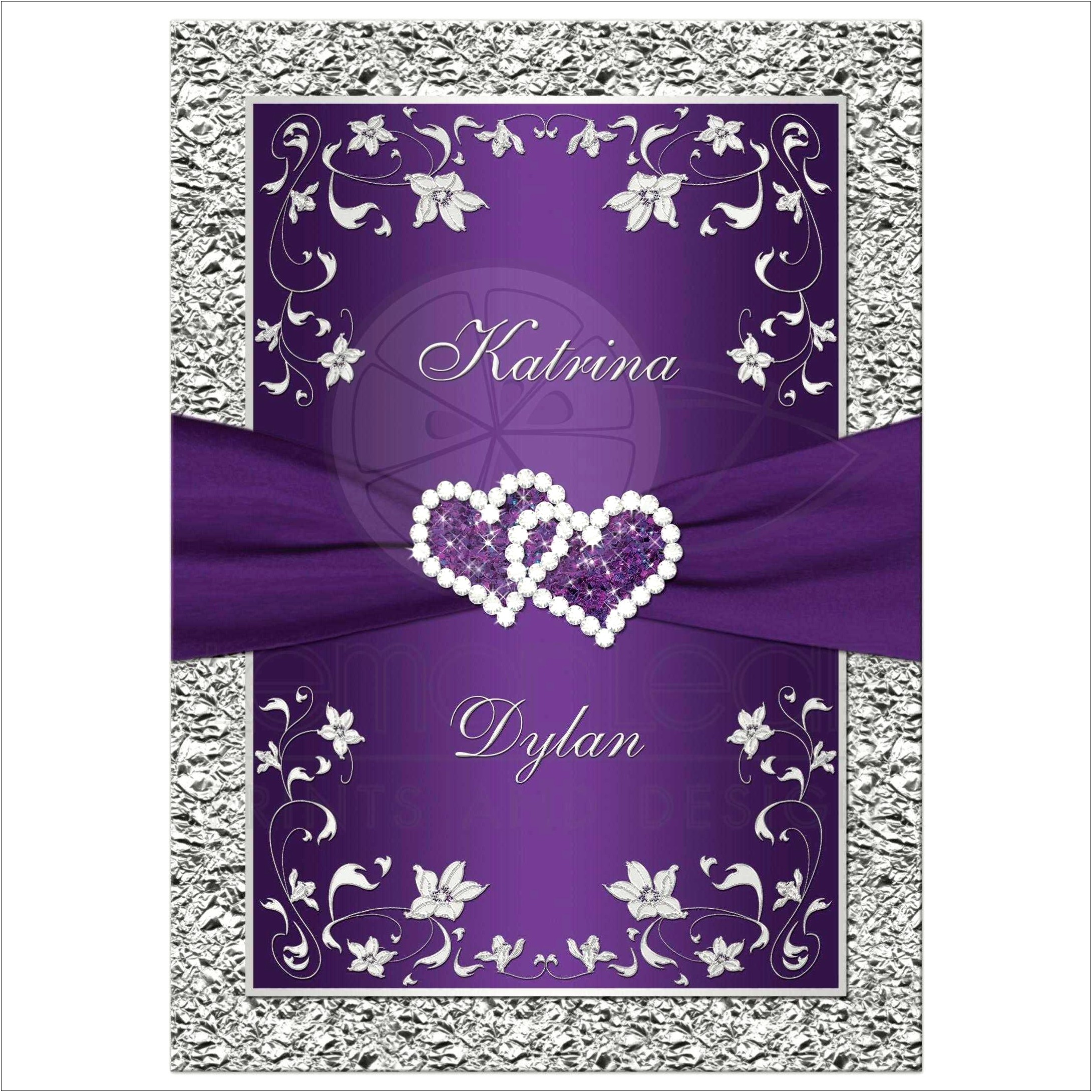 Cheap Wedding Purple And Silver Invitions