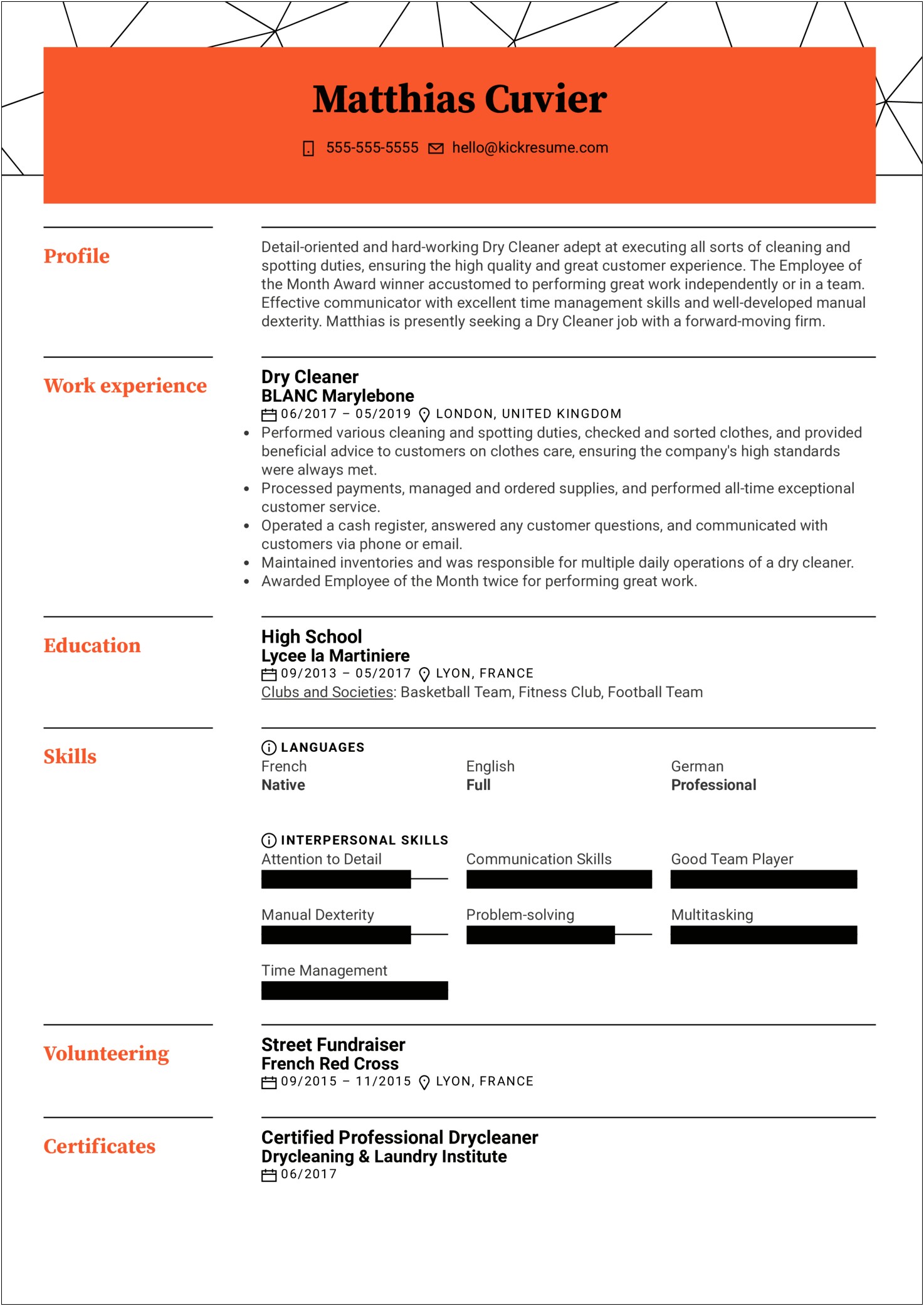 Cleaning Skills To Put On A Resume