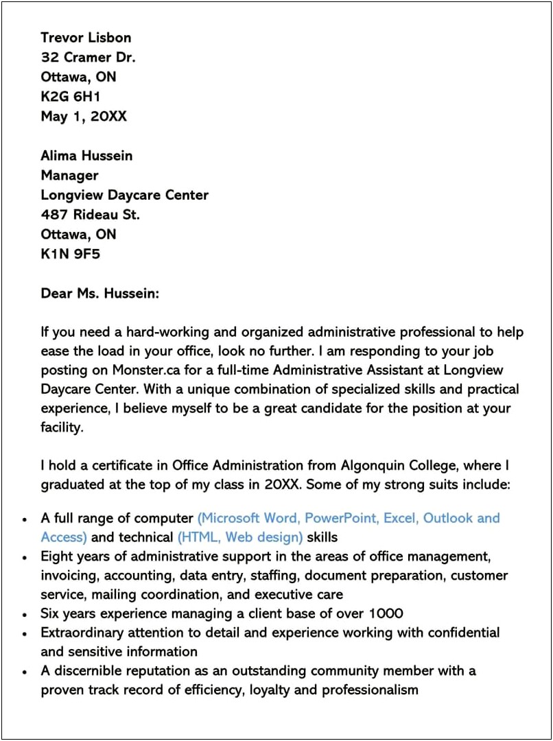 Clerical Assistant Resume Cover Letter Examples