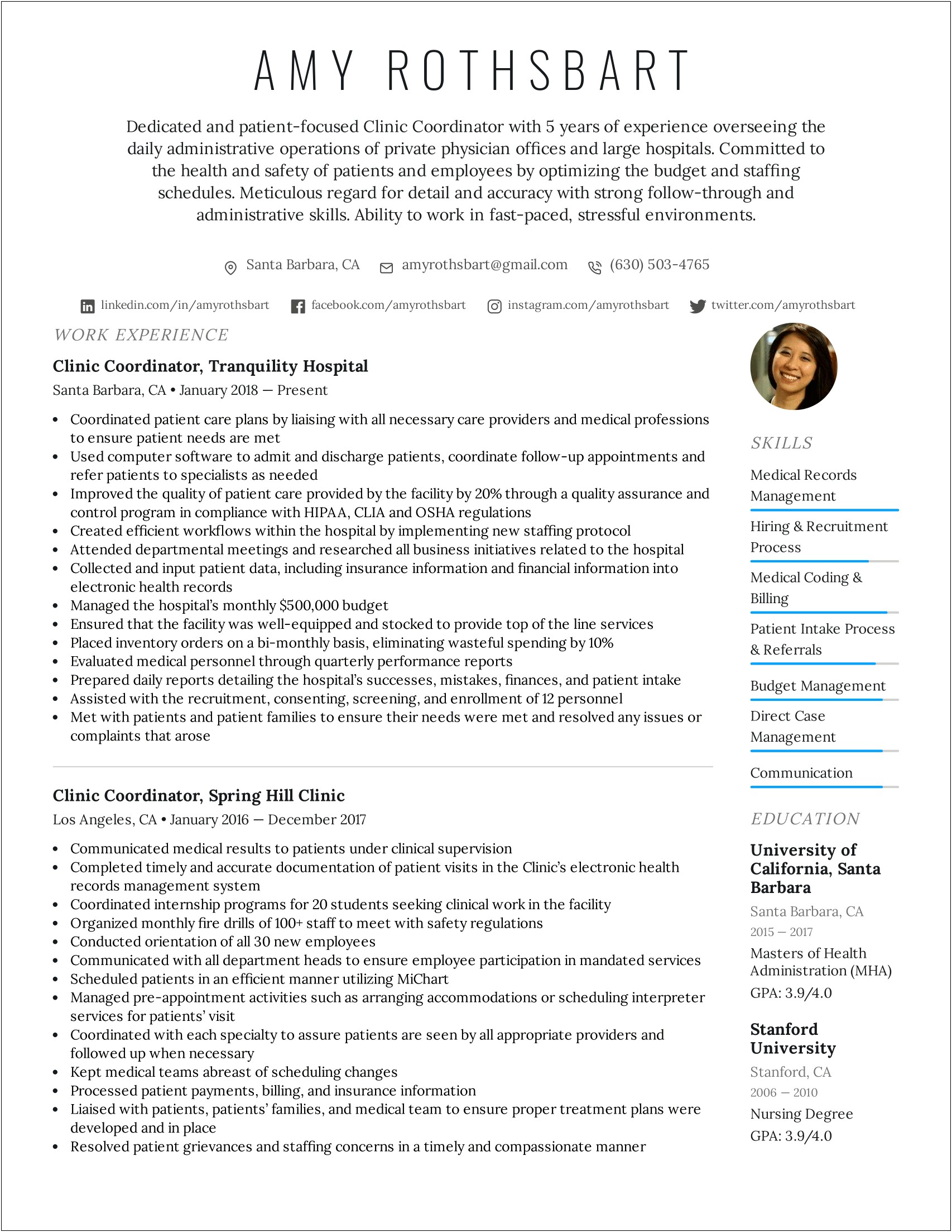 Clinical Research Coordinator Resume Objective Profile