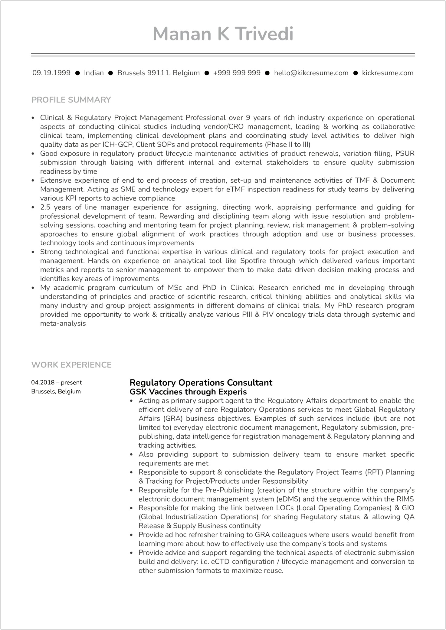 Clinical Research Coordinator Summary Resume Entery Level