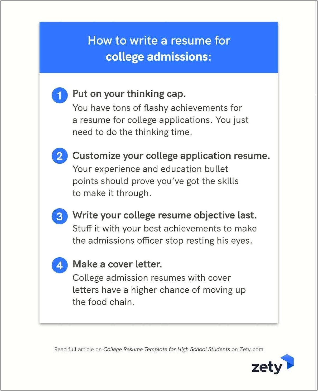 College Admission Resume From Homestead High School