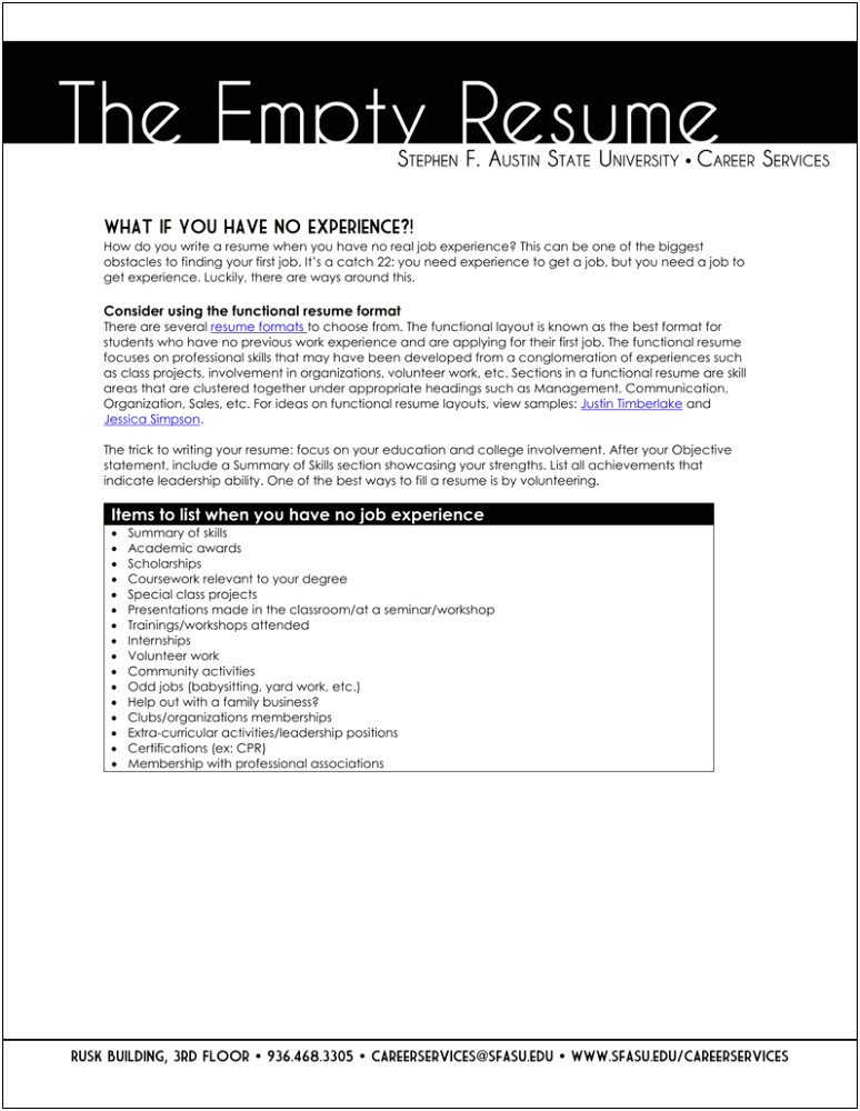 College Items To Put In A Resume