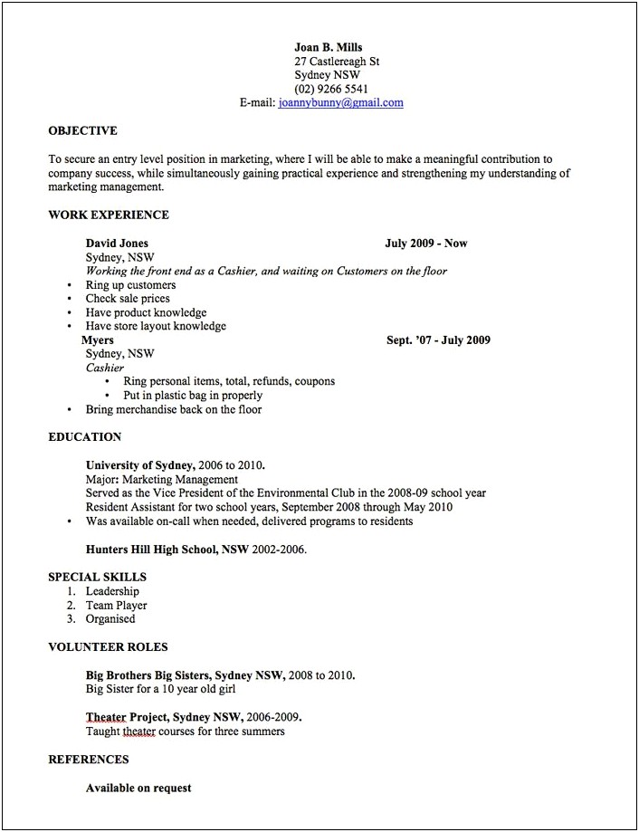 College Resume Templates Microsoft Word 2007