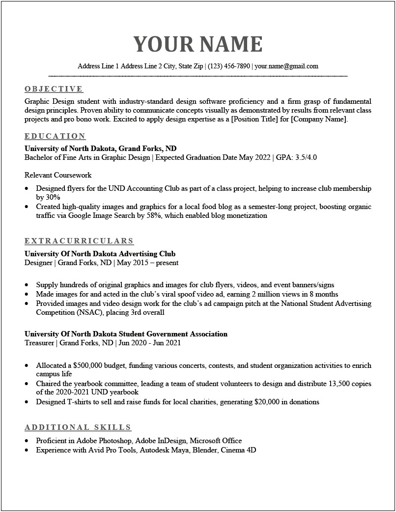 College Student Resume Little Work Experience Include Club