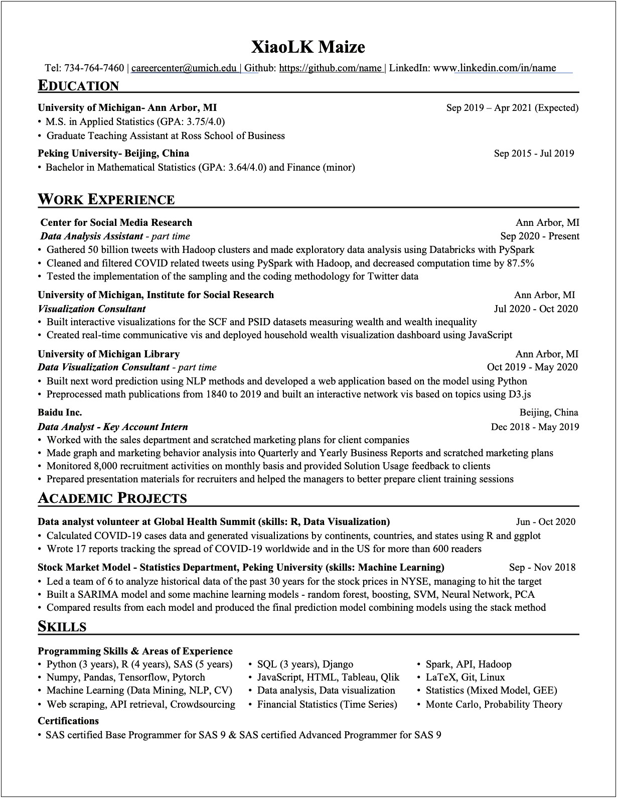 College Teaching Assitant Experience On Resume Finance
