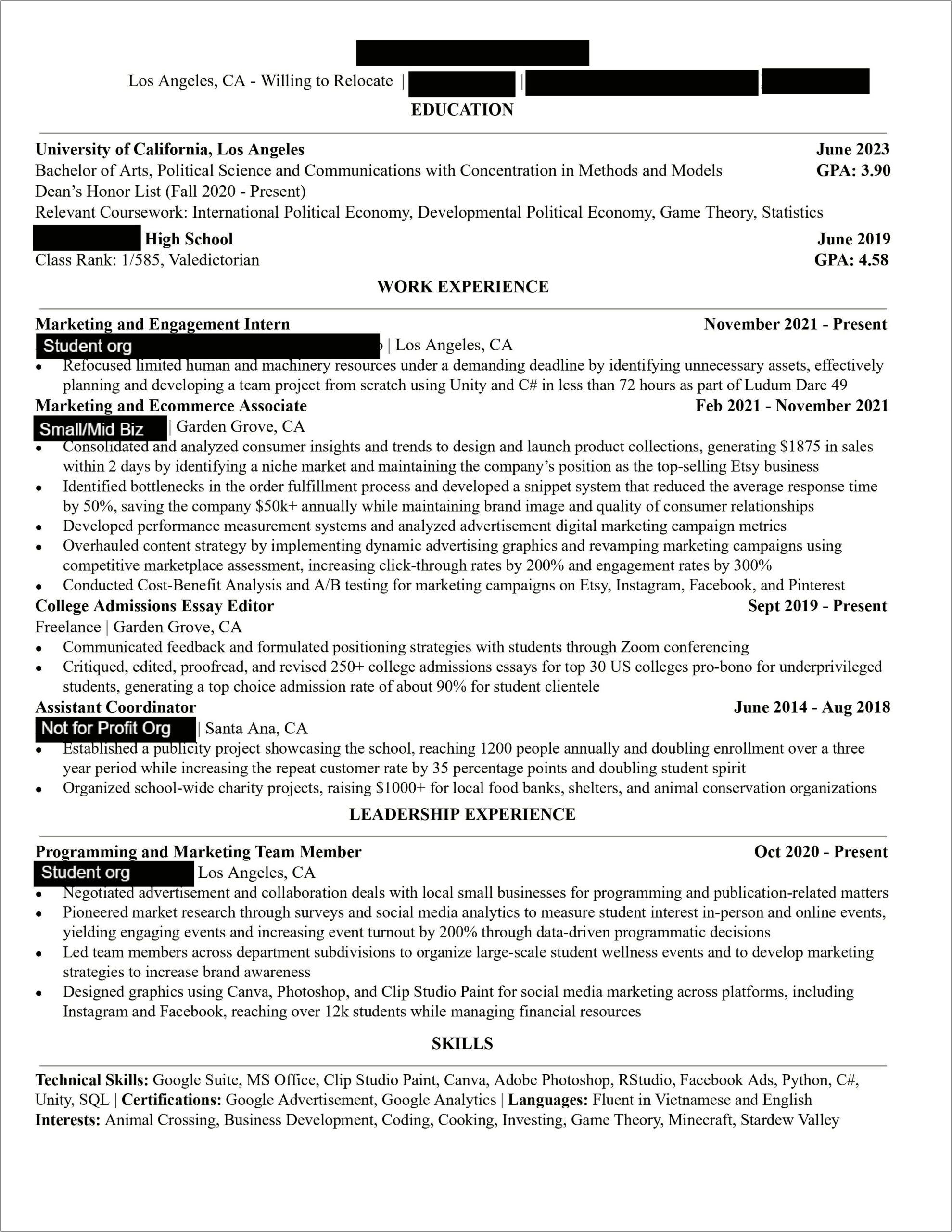 Colored Resume For Grad School Reddit
