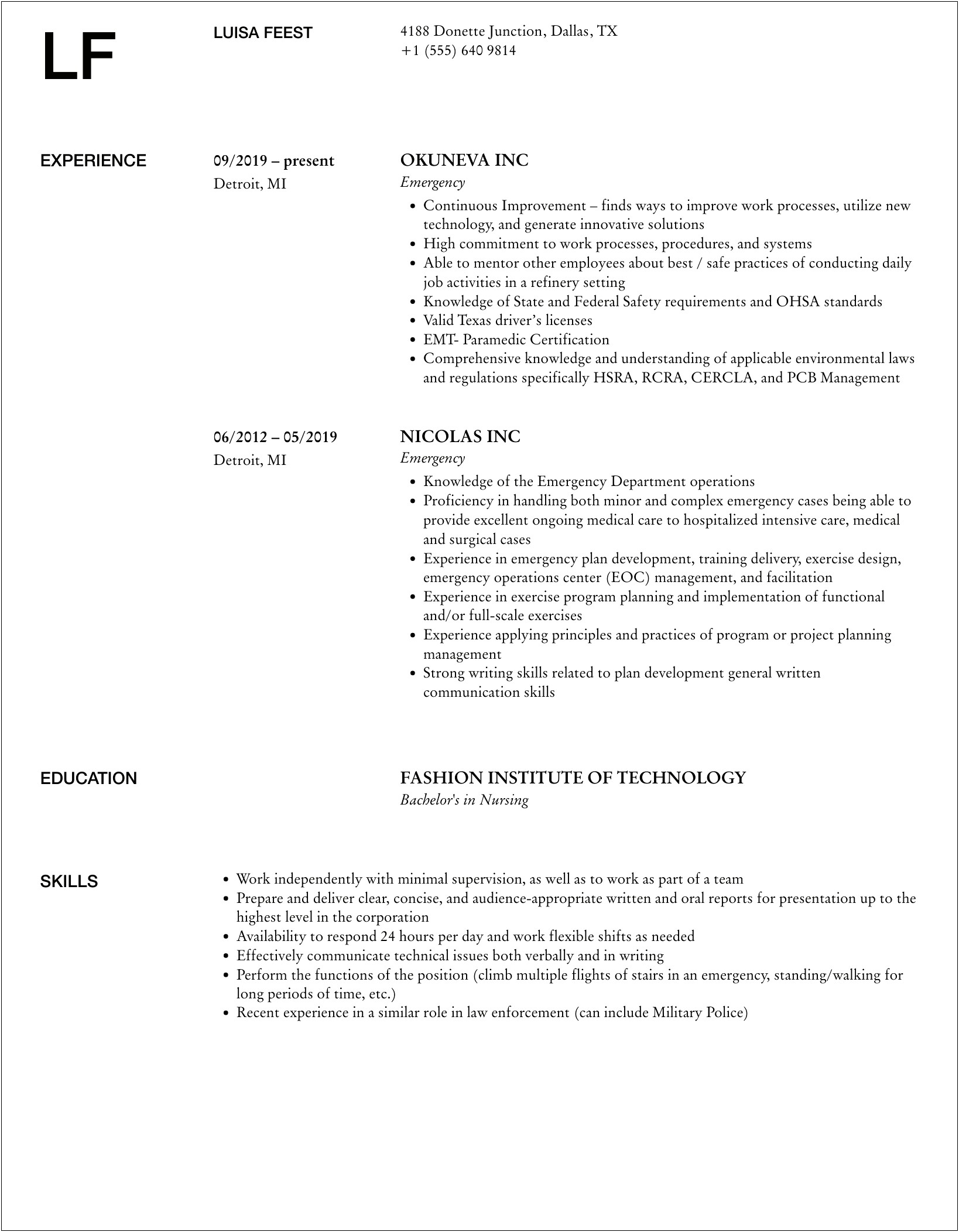 Combination Personal Summary Resume Examples Public Emergency