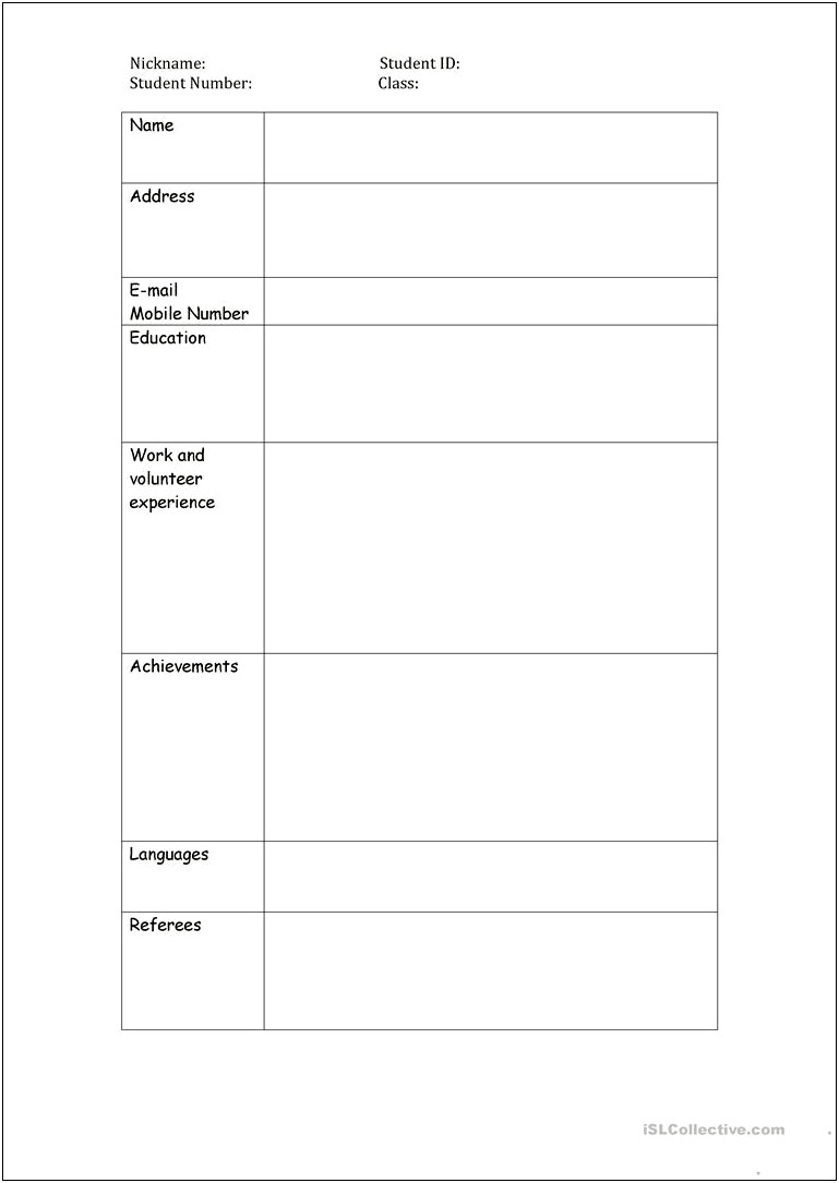 Compare Job Description And Resume Worksheets For Students