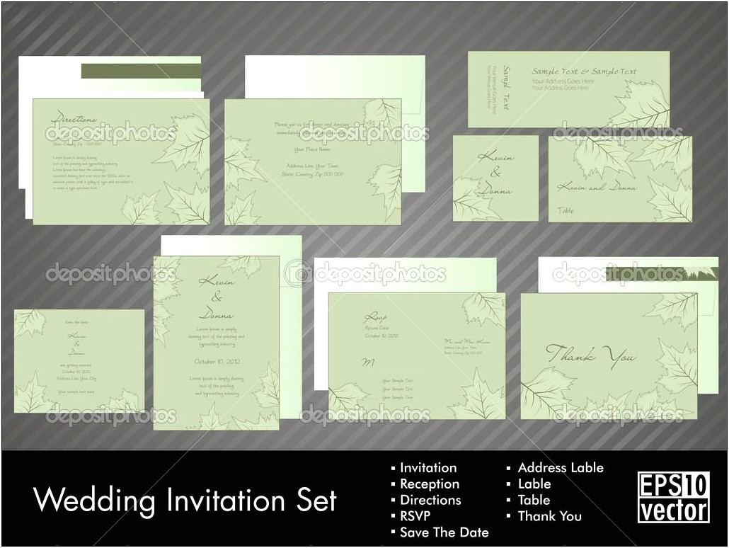 Complete Wedding Invitation Sets For Download