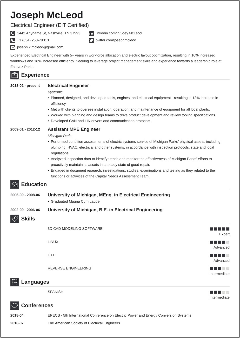 Computer Skills Electrical Engineering For Resume