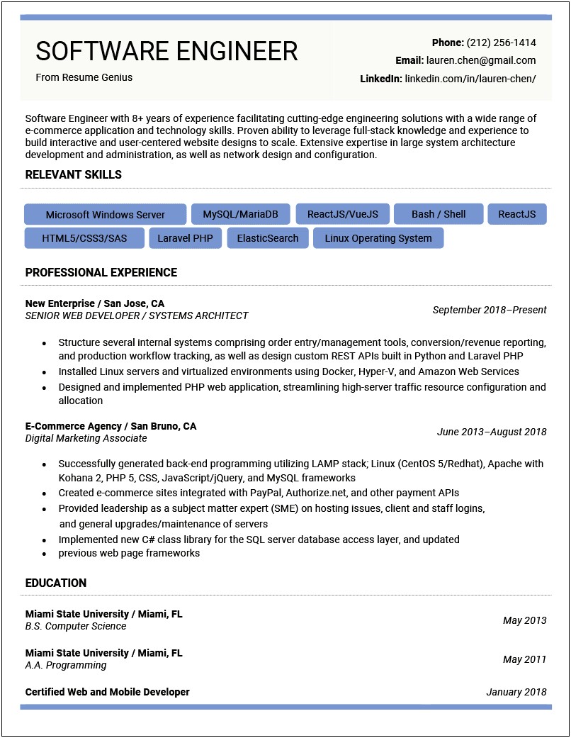 Computer Technician Professional Summary Resume Sample