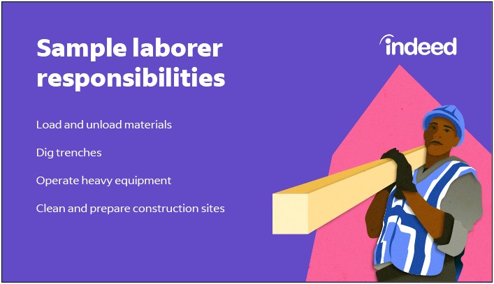 Construction Laborer Job Duties For Resume