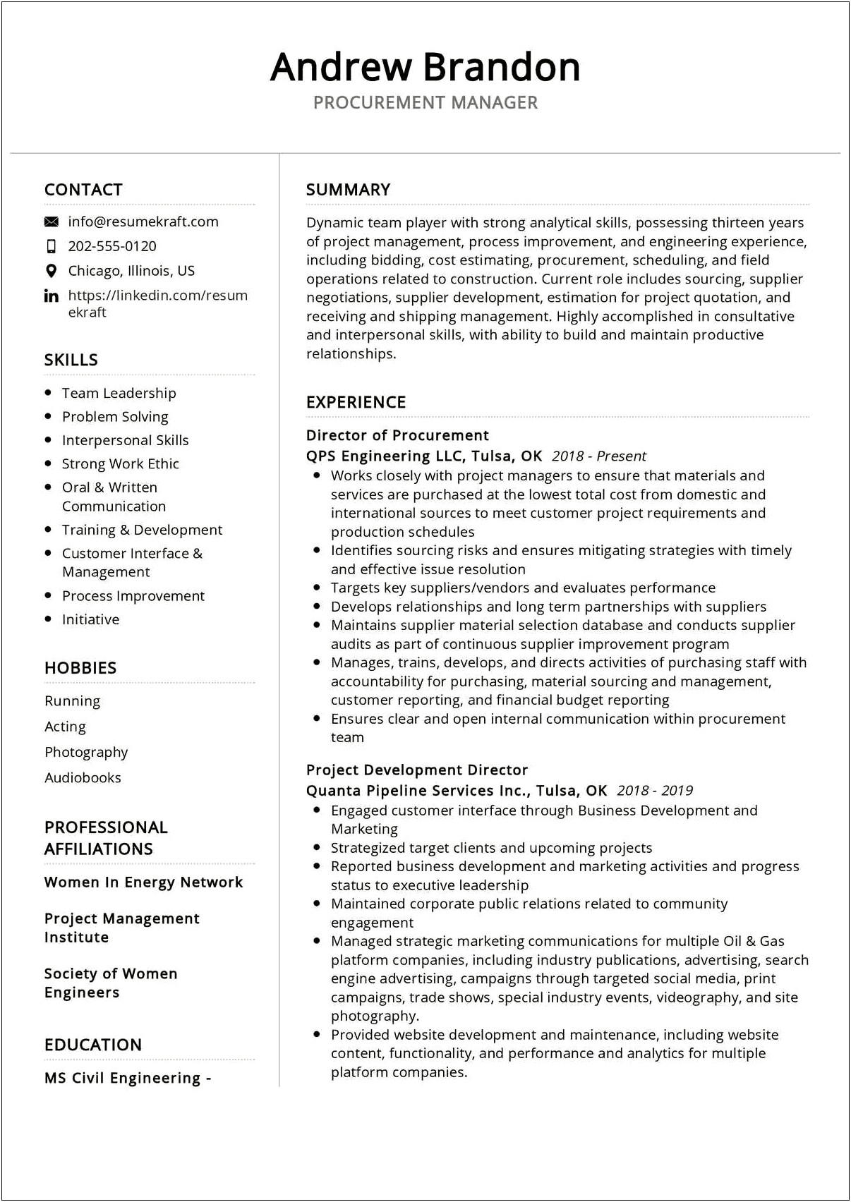 Construction Work Job Description For Resume