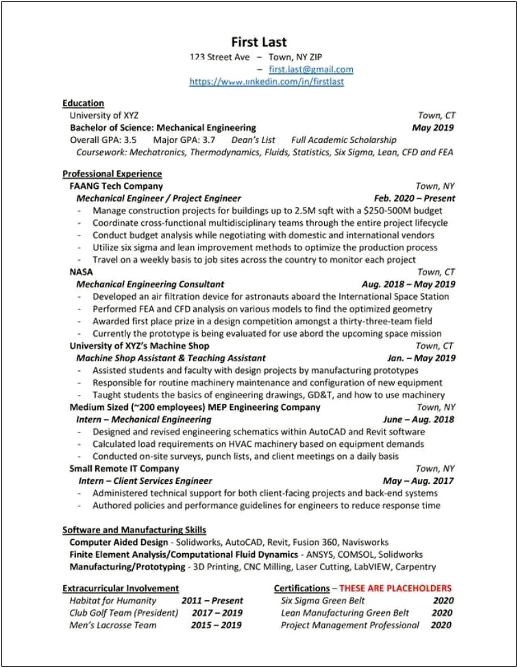 Coursework On Resume After First Job