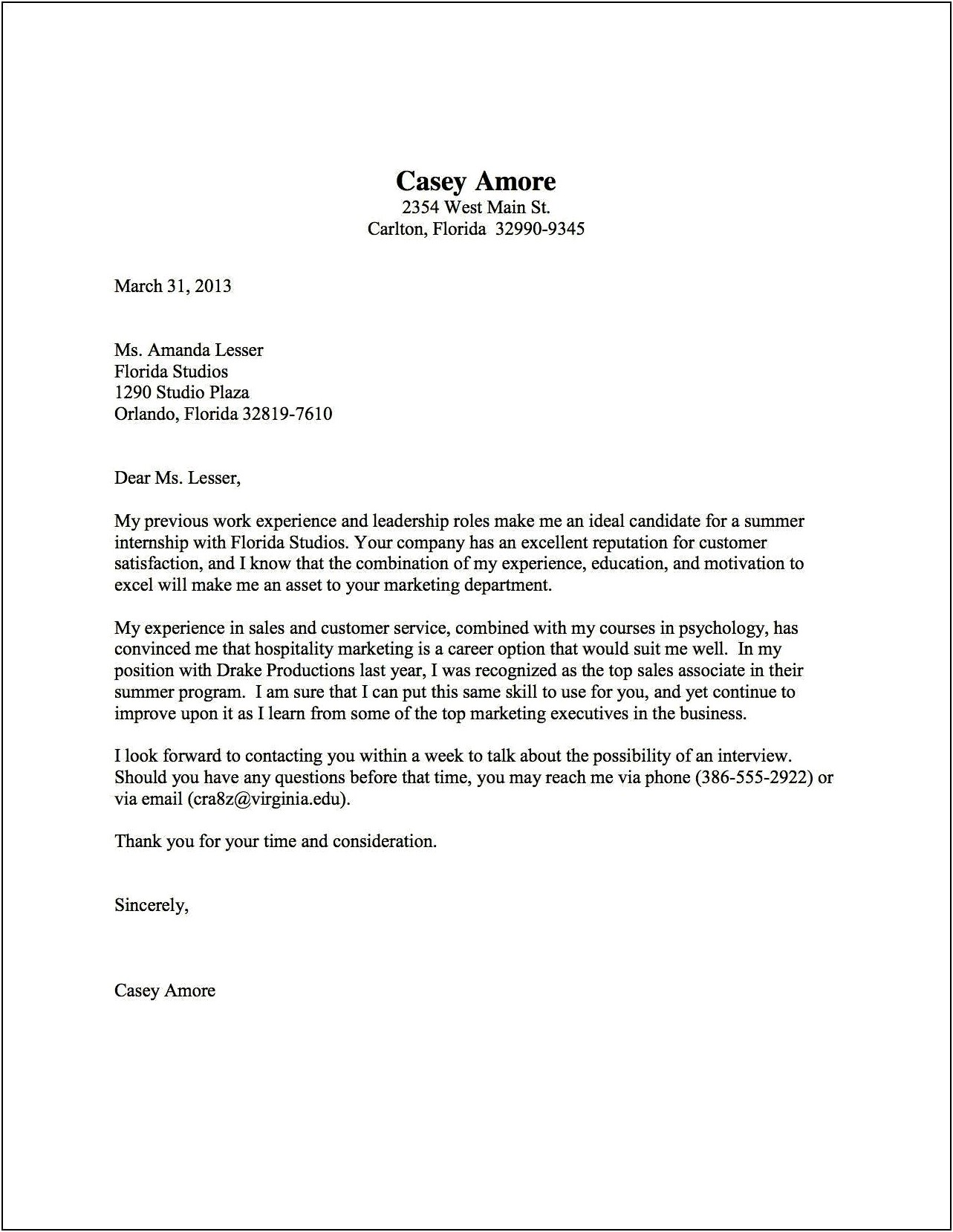 Cover Letter And Resume Email Sample