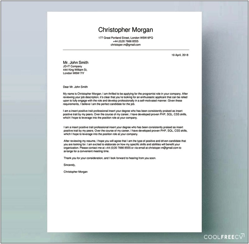 Cover Letter Before Resume Or After