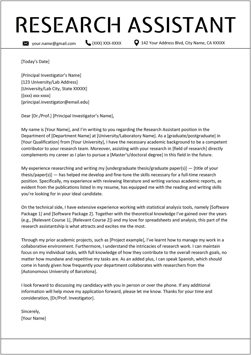 Cover Letter For Resume College Professor