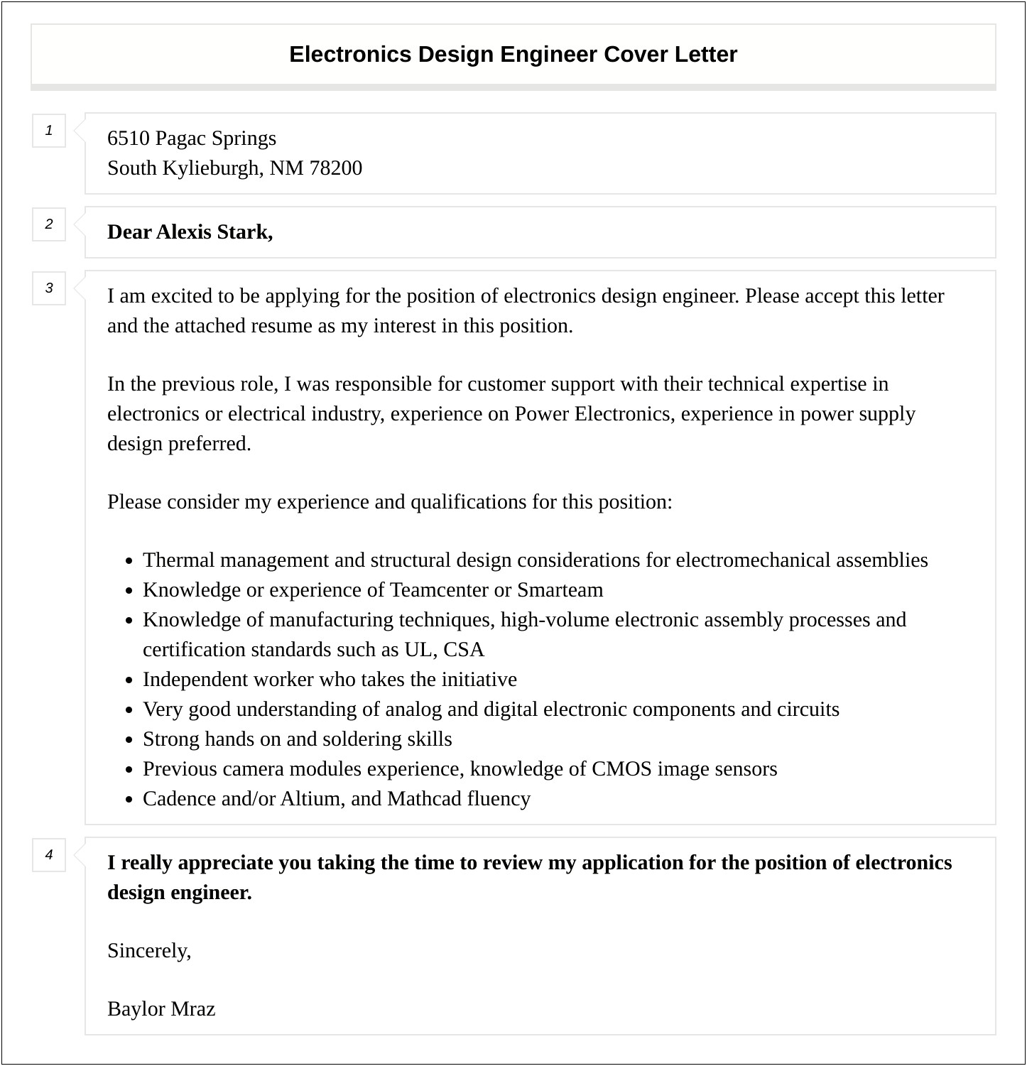 Cover Letter For Resume Of Electronics Engineer