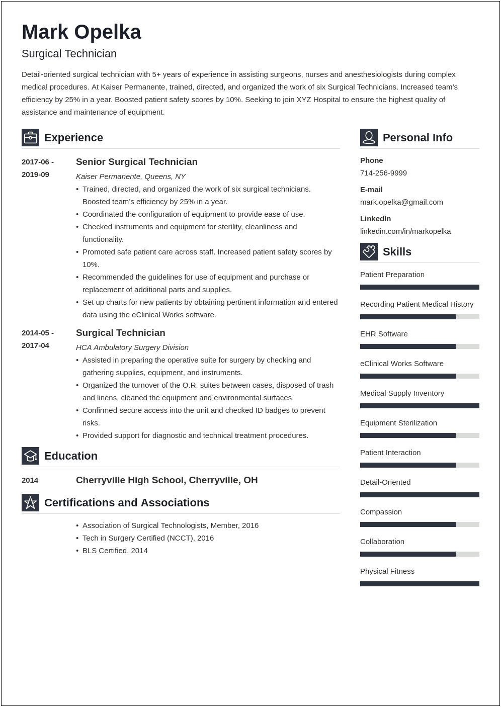 Cover Letter For Resume Surgical Tech New Grad