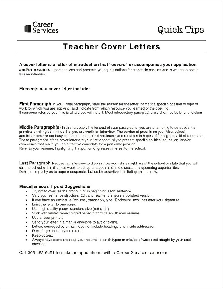 Cover Letter For Resume Teacher Assistant
