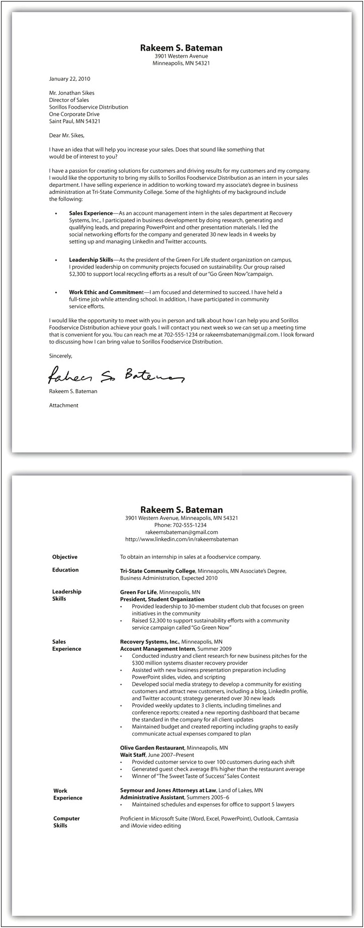 Cover Letter Of A Resume Format