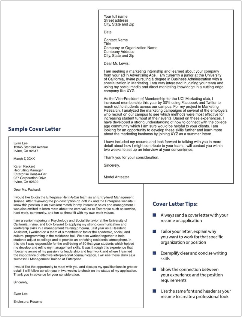 Covering Letter For Sending Resume Through Email