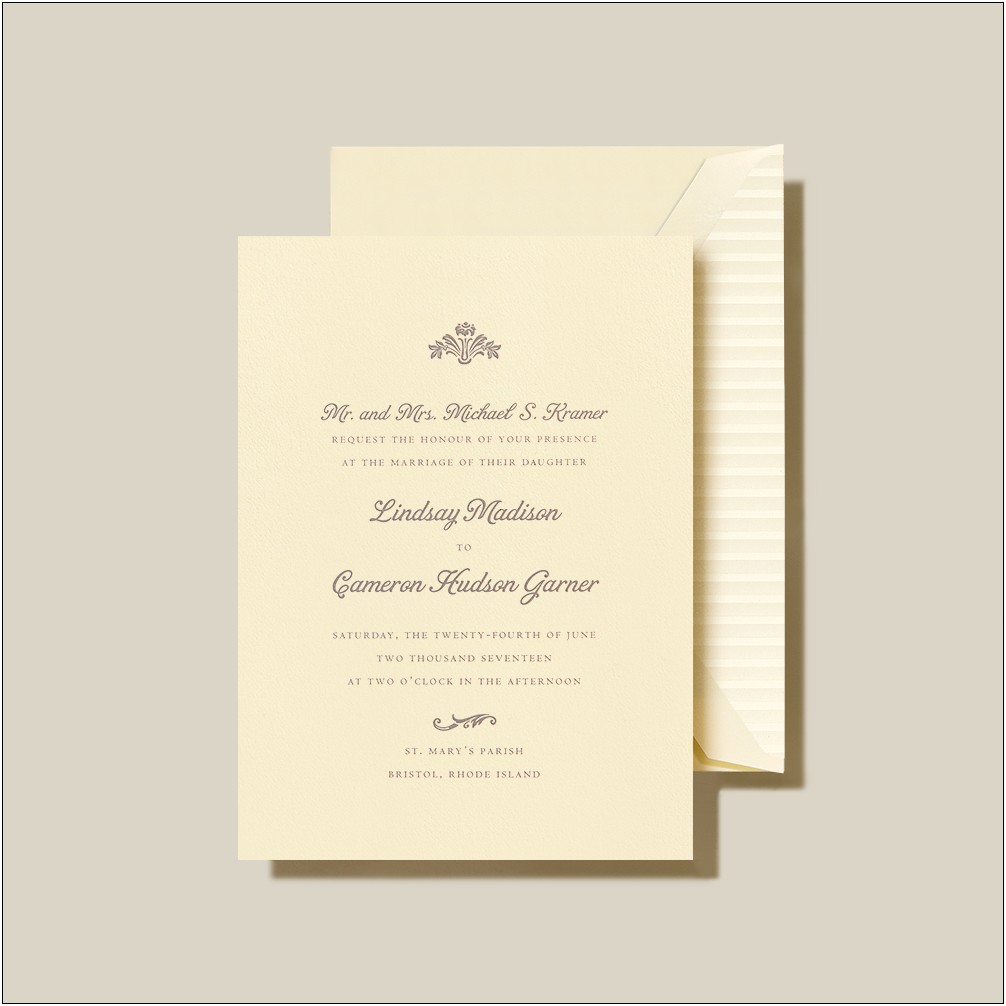 Crane & Co Etiquette Hand Deliver Wedding Invitations