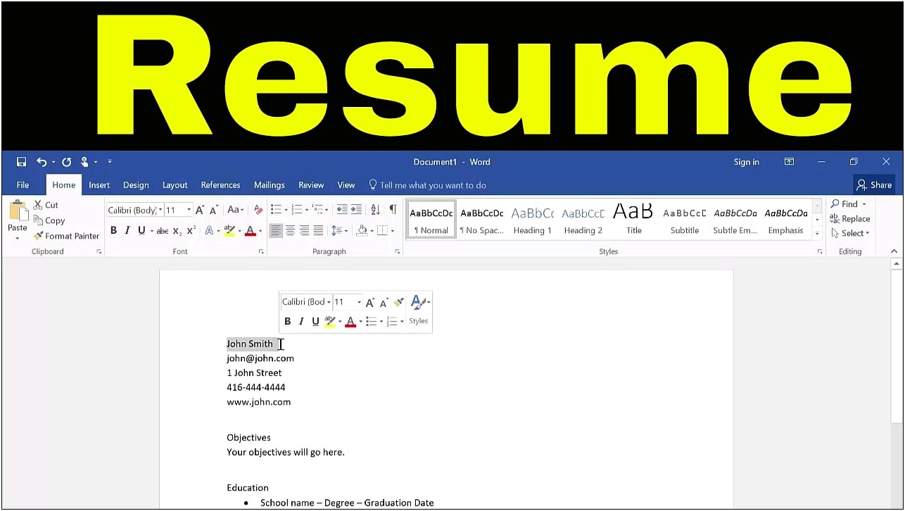 Create A Resume Without Microsoft Word