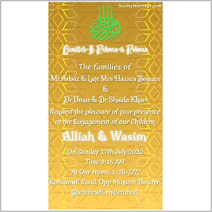 Create Islamic Wedding Invitation Card Online Free Download