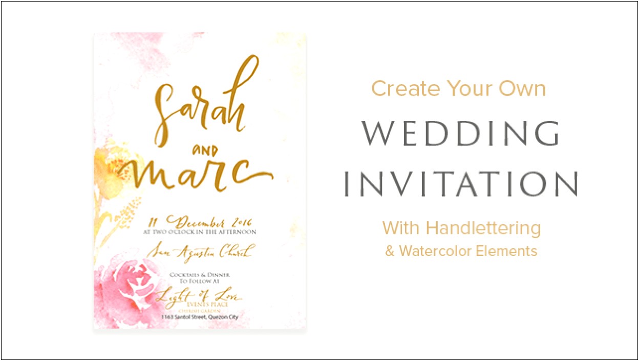 Create Water Color Wedding Invite With Illustrator