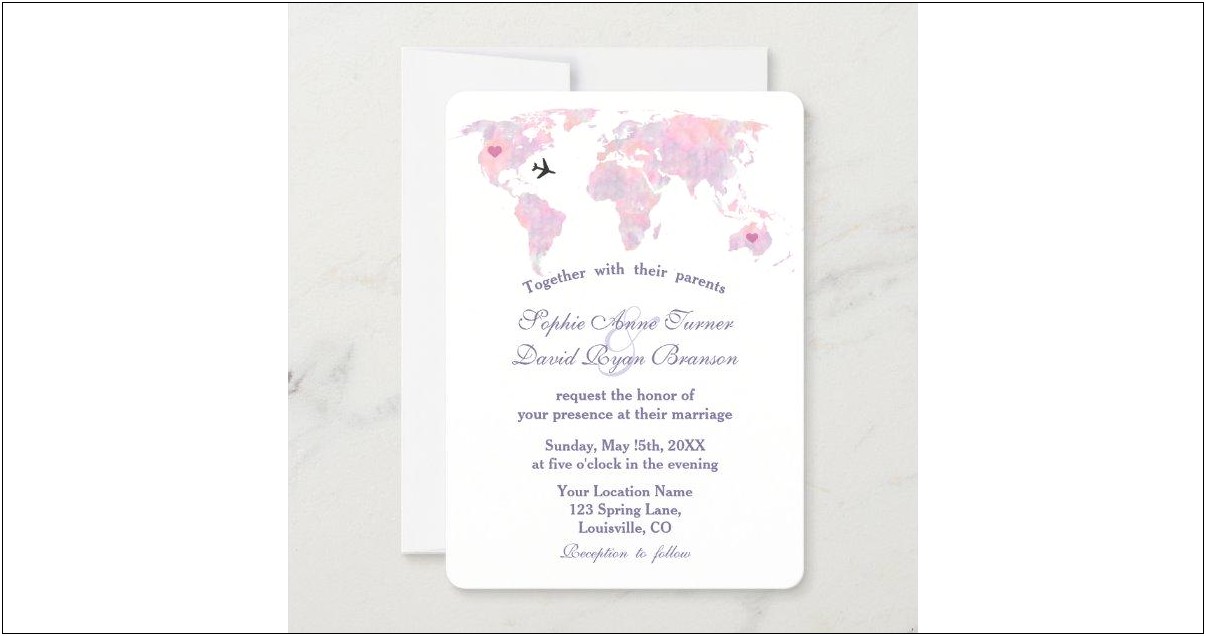 Create Your Own Map Destination Wedding Invitation