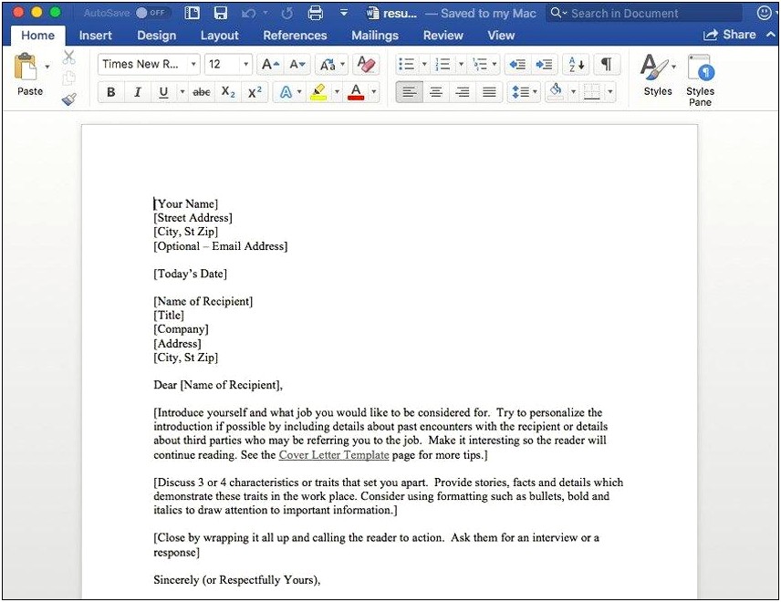 Creating A Great Resume In Microsoft Word
