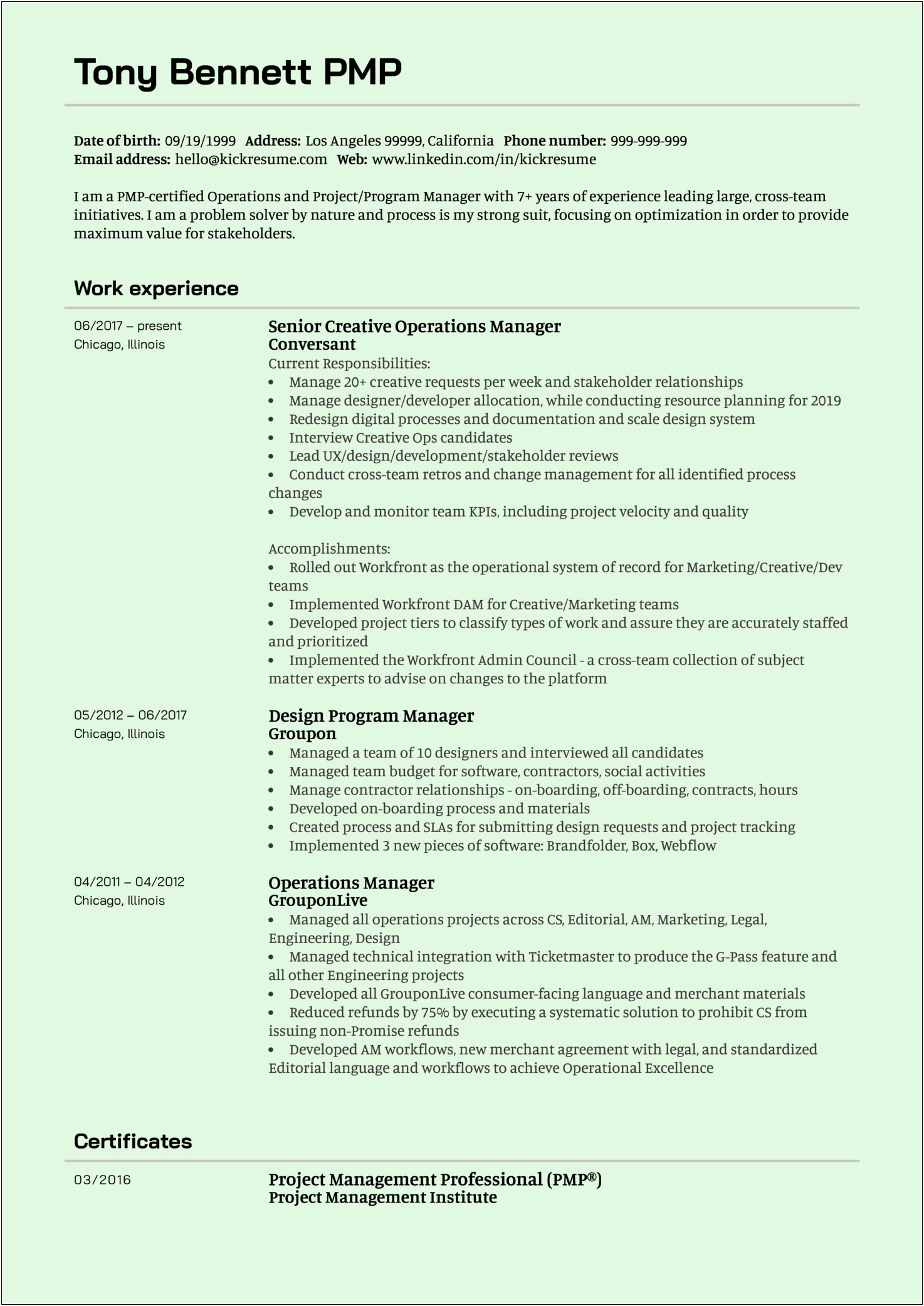 Creative Professional Format For Manager Admin Resume