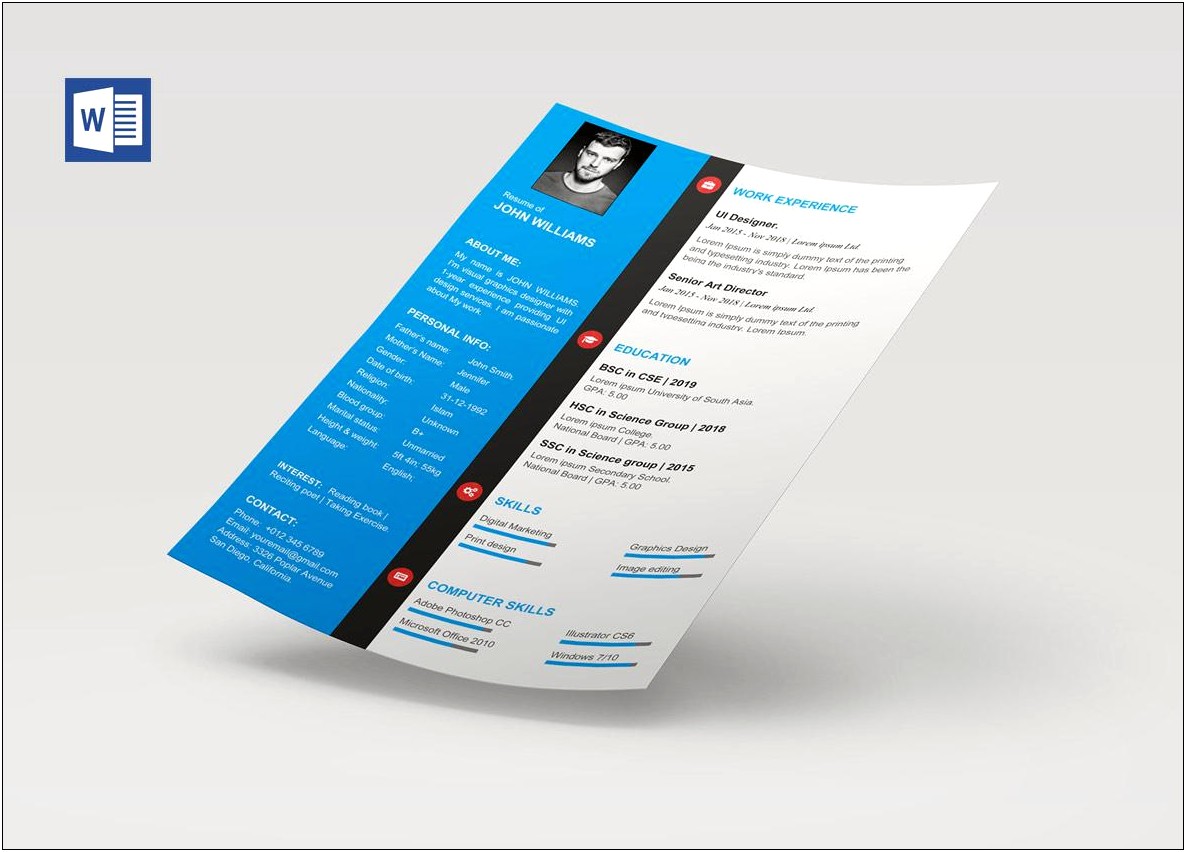 Creative Resume Templates For Microsoft Word Free Download