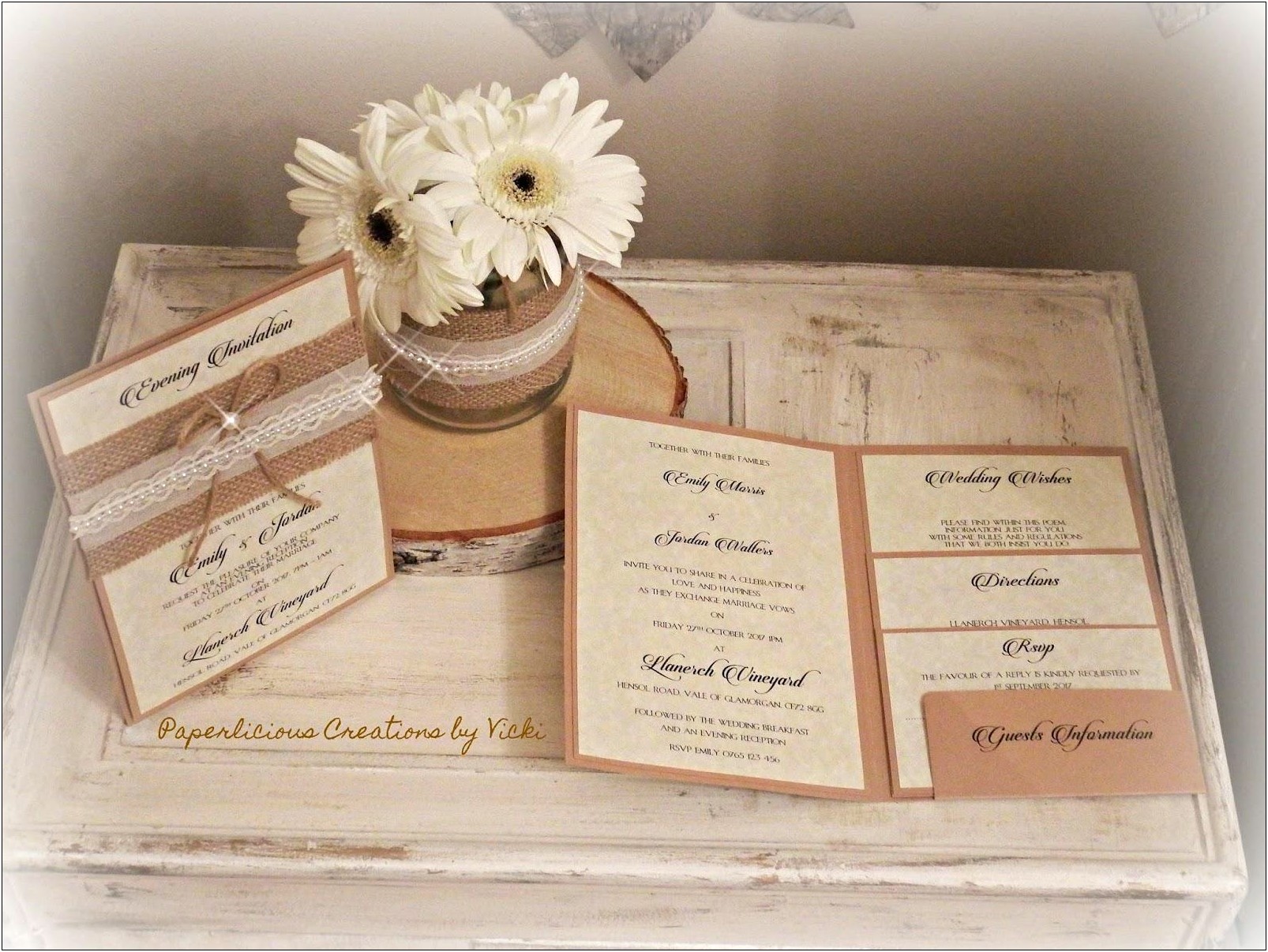 Cricut Coral Gray And Navy Rustic Wedding Invitations